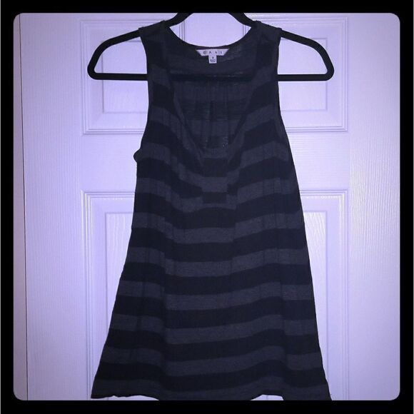 CAbi | Black and Grey Striped Top Style #818 - Picture 1 of 4